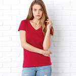 +CANVAS Ladies' Jersey Short-Sleeve V-Neck Tee