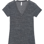 +CANVAS Ladies' Jersey Short-Sleeve Deep V-Neck Tee