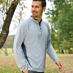 UltraClub® Adult Cool & Dry Sport 1/4-Zip Pullover with Side Panels