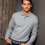 UltraClub Men's Egyptian Interlock Long-Sleeve Polo