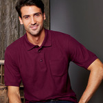 UltraClub Adult Whisper Piqué Polo with Pocket