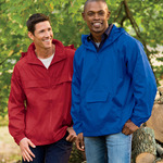 UltraClub Adult 1/4-Zip Hooded Pullover Pack-Away Jacket