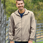 UltraClub Adult Micro-Poly Full-Zip Hooded Jacket