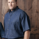Men's Tall Denim Short Sleeve Shirt