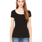 Women's Sheer Mini Rib Scoopneck Tee