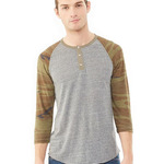 Eco-Jersey Three-Quarter Sleeve Raglan Henley