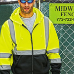 Hi-Vis Full-Zip Hooded Sweatshirt