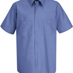 Industrial Stripe Short Sleeve Work Shirt