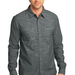 Mens Long Sleeve Washed Woven Shirt