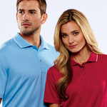 UltraClub&reg; Ladies' Cool & Dry Sport Polo with Tipped Collar