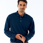 UltraClub&reg; Adult Cool & Dry Long-Sleeve Stain-Release Performance Polo