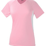 Ladies' Color Block Performance Cooling V-Neck Tee