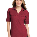 Ladies Oxford Pique Double Pocket Polo