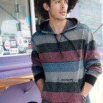 Printed Stripes Fleece Sweatshirt