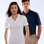 UltraClub&reg; Ladies' Platinum Performance Jacquard Polo with TempControl Technology