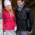 UltraClub Ladies' Fleece Jacket with Quilted Yoke Overlay