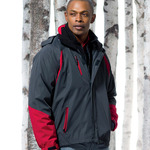 UltraClub Adult Color Block 3-in-1 Systems Hooded Jacket