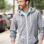 SofspunĀ® Full-Zip Hooded Long Sleeve T-Shirt