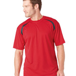 Adult Short-Sleeve Performance Tee with Heather Shoulder Inserts