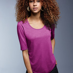 Ladies' Tri-Blend Deep Scoop 1/2-Sleeve Tee