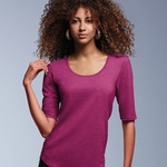 Women's Triblend Deep Scoopneck Three-Quarter Sleeve T-Shirt