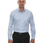 Men's Wrinkle-Free Two-Ply 80's Cotton Taped Stripe Jacquard Shirt