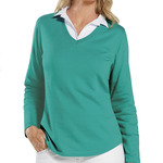 LA T Ladies Lightweight French Terry V-Neck Pullover