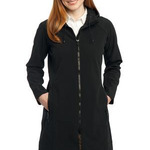 Ladies Long Textured Hooded Soft Shell Jacket