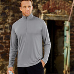 UltraClub Adult Striped 1/4-Zip Pullover