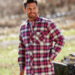 Men's Flannel Shirt Jacket with Quilt Lining