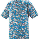 Youth Polyester Digi Print Two-Button Short-Sleeve Jersey