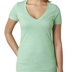 Ladies' CVC Deep V-Neck T-Shirt