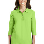 Ladies Silk Touch 3/4 Sleeve Polo