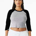 Women's Micro Rib 3/4 Raglan Baby Tee