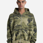 Unisex Garment-Dyed Cropped Full-Zip Hoodie Sweatshirt
