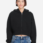 Women's Relaxed Cropped Full-Zip Hoodie Sweatshirt
