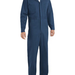 Men's Extended Sizes Button-Front Cotton Coveral