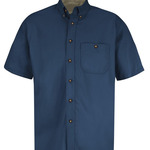 Men's Short Sleeve 100% Cotton Dress Shirt