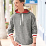 Unisex Peppered Fleece Lapover Hooded Sweatshirt