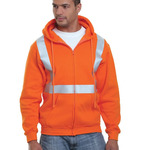 Men's USA-Made Hi-Visibility Full-Zip Hooded Sweatshirt
