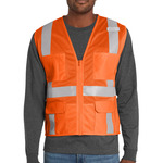 Ansi 107 Class 2 Mesh Six Pocket Zippered Vest