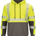 Men's Tall Hi-Visibility Color-Blocked Hooded Sweatshirt